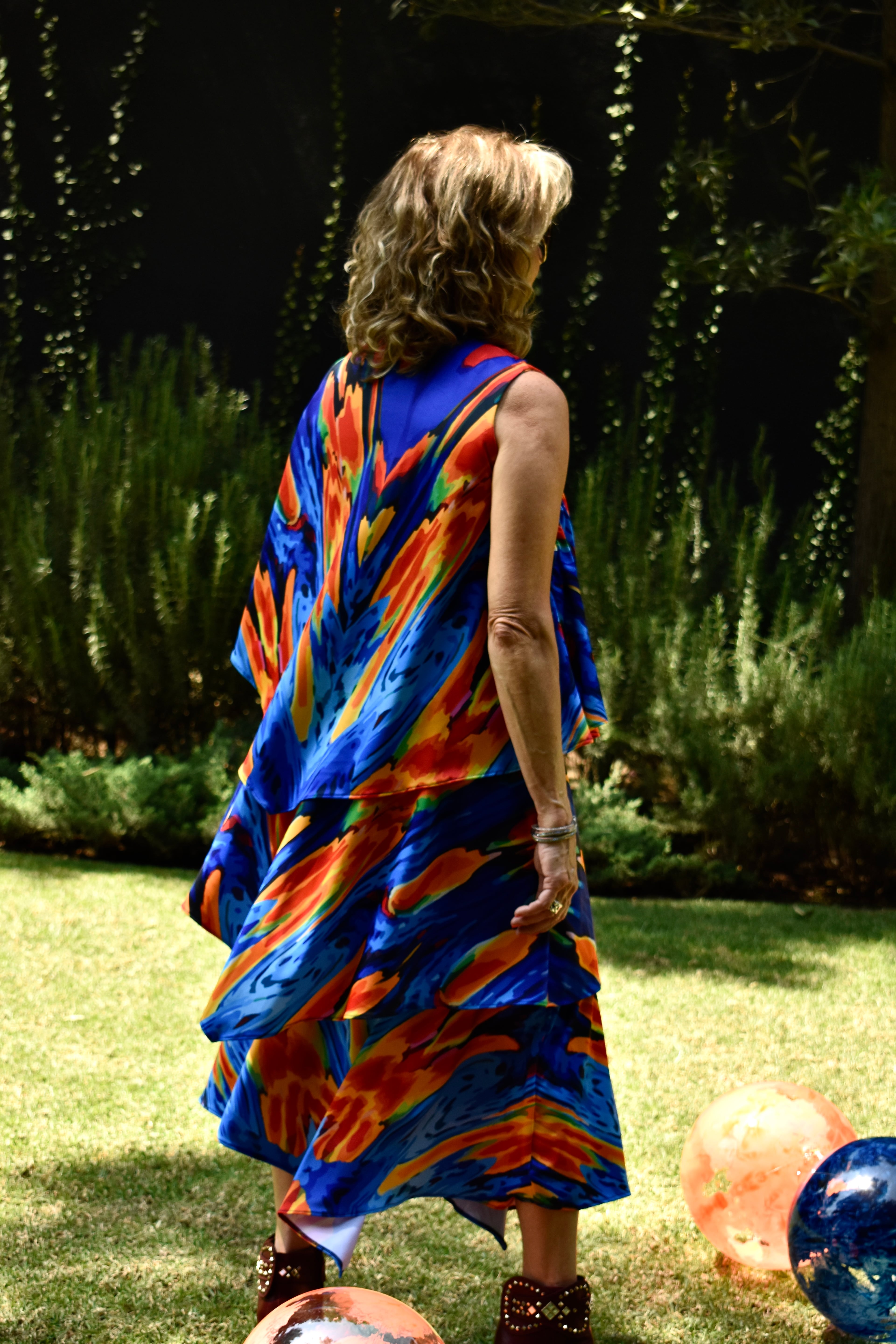 Look final de la colección Korel, con la silueta y textura inspiradas en los corales.